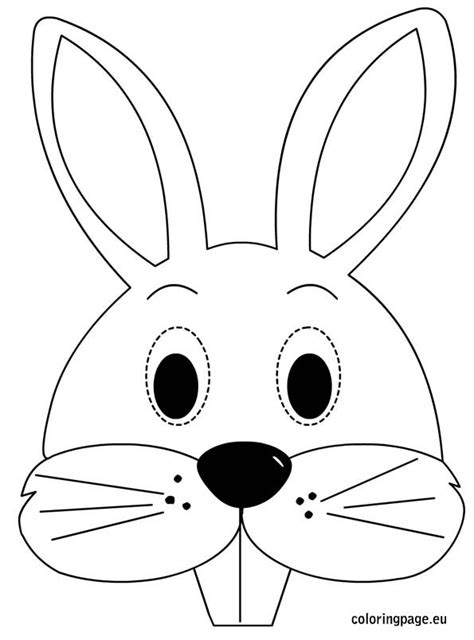 bunny mask coloring page shablony trafaretov detskie podelki