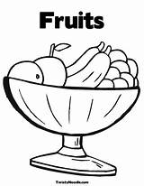 Bowl Fruit Coloring Pages Template sketch template