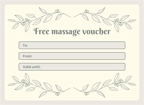 printable gift cards templetes massage therapist  gift