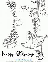 Birthday Coloring Frozen Happy Pages Wishes Disney Cast Print sketch template