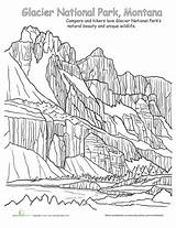 Coloring National Park Glacier Parks Pages Joshua Tree Worksheets Adult Sheet Color Worksheet Everglades Mountains Sheets Education Designlooter Rocky Montana sketch template