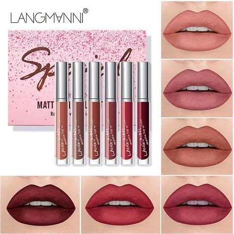 Buy 6pcs Liquid Lipstick Set Langmanni Long Lasting Nude Matte Velvet