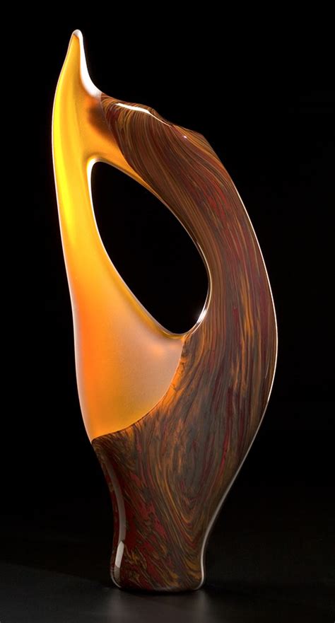 Vilano Shown Cinnamon Color Hand Blown Glass Sculpture