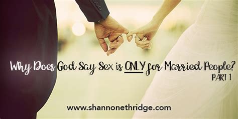 why does god say sex is only for married people part 1