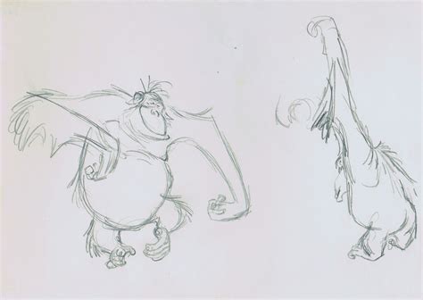 milt kahl king louie disney concept art drawing cartoon characters disney drawings
