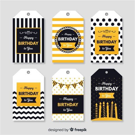birthday label collection   gift tag template
