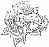 Heart Rose Roses Drawings Hearts Drawing Coloring Pages Cool Printable Tattoo Pencil Flowers Skull Tattoos Getdrawings Flower Designs Sketch Deviantart sketch template