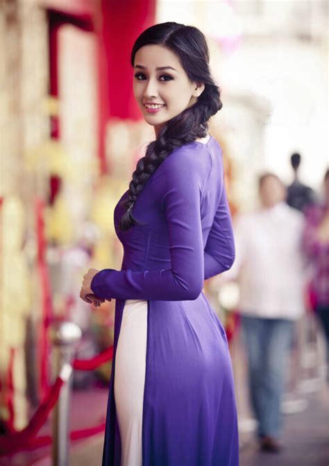 Vietnam Ao Dai Custom Made Dark Sapphire Chiffon Dress