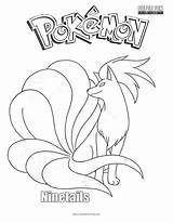 Coloring Pokemon Ninetails Tails Pages Nine Popular sketch template