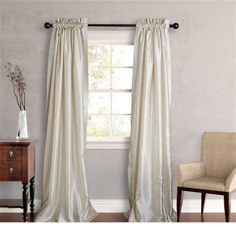 set  window curtains panels drapes pair  faux silk solid