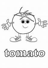 Tomato Coloring Vegetables Vegetable Pages English Song sketch template