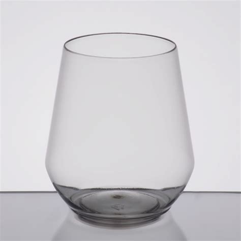 Visions 12 Oz Clear Plastic Disposable Stemless Wine Glass 64 Case