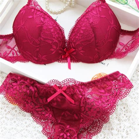 2019 Women Lady Cute Sexy Underwear Satin Lace Embroidery Bra Sets With