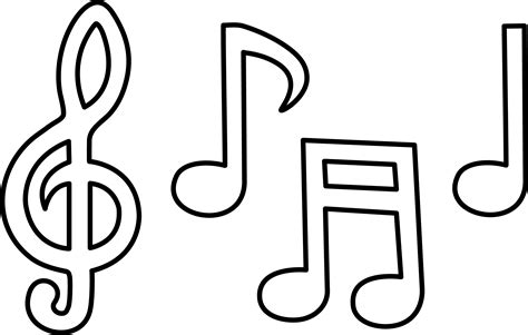 stencil musical notes printable clipart