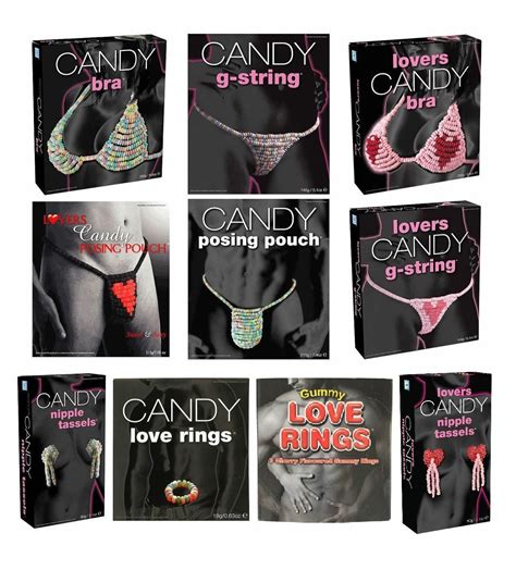 Sexy Edible Candy Sweets Underwear G String Bra Pouch Nipple Tassels