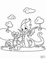 Dragon Coloring Pages Flower Cute Chiropractic Fire Breathing Printable Mania Legends Sniffing Print Color Sheets Baby Kids Drawing Cartoon Template sketch template