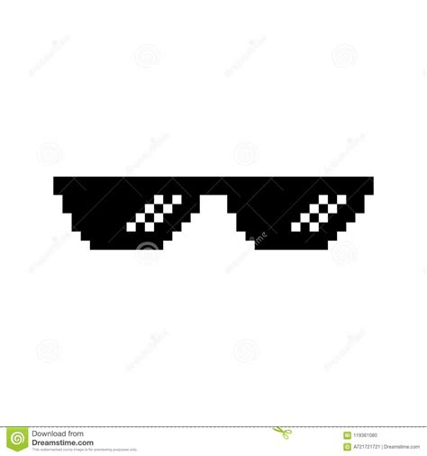 Creative Illustration Of Pixel Glasses Of Thug Life Meme