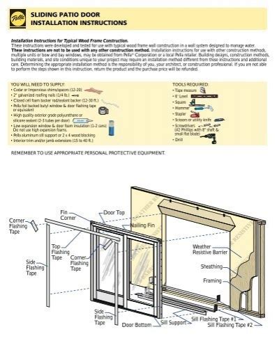 sliding patio door installation instructions loweslink