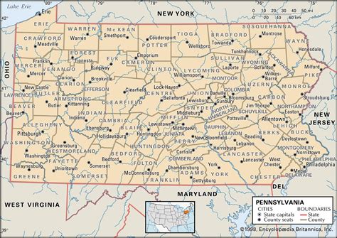 state  county maps  pennsylvania