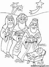 Coloring Kings Three Pages Nativity Reyes Magos Tres Los Let Color Christmas sketch template