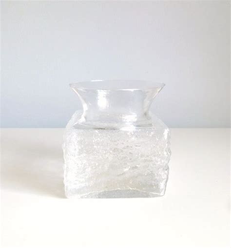 Mid Century Modern Glass Vase Bark Textured Glass Frank Thrower For