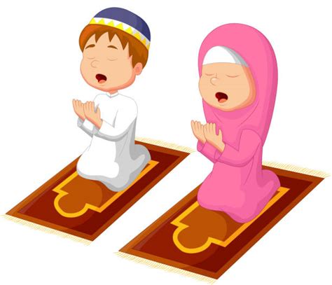 muslim praying illustrations royalty  vector graphics clip art