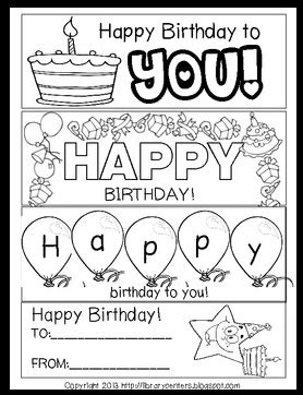 printable birthday bookmarks  color teacher birthday card
