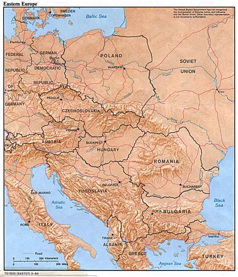 eastern europe map  countries topographic map  usa  states