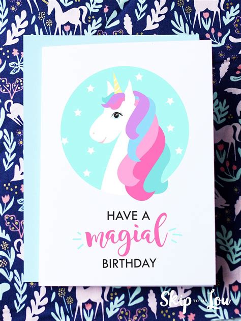 printable birthday cards  printable birthday cards unicorn