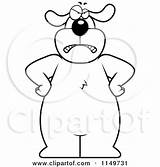 Dog Angry Standing Hands Hips Big Clipart Cartoon His Coloring Cory Thoman Outlined Vector Small 2021 sketch template