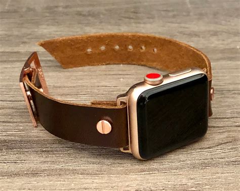 rose gold apple  band mm mm mm mm leather iwatch etsy