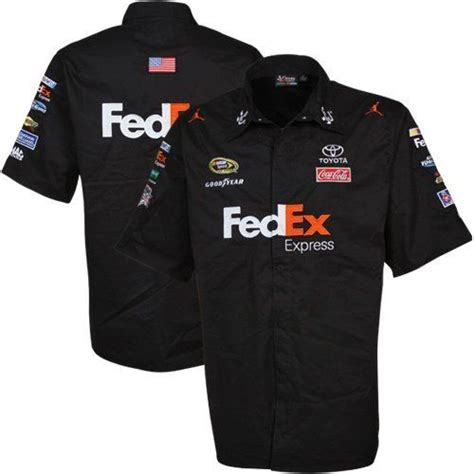 Nascar Chase Authentics Denny Hamlin Pit Crew Button Up Shirt Black