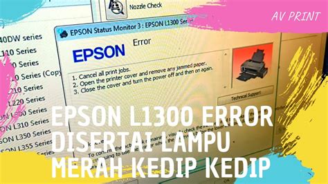 Cara Memperbaiki Printer Epson L1300 Error Tidak Bisa Ngeprint Epson