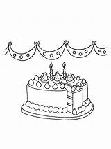 Kaarsen Candles Coloringpage Verjaardag Leukekleurplaten één sketch template