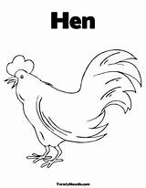 Hen Coloring Puppets Little Red Chicken Pages Template sketch template