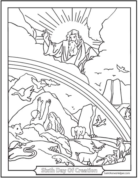 creation coloring pages god created heaven  earth