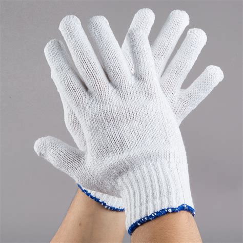 medium weight white polyester cotton work gloves large pair pack