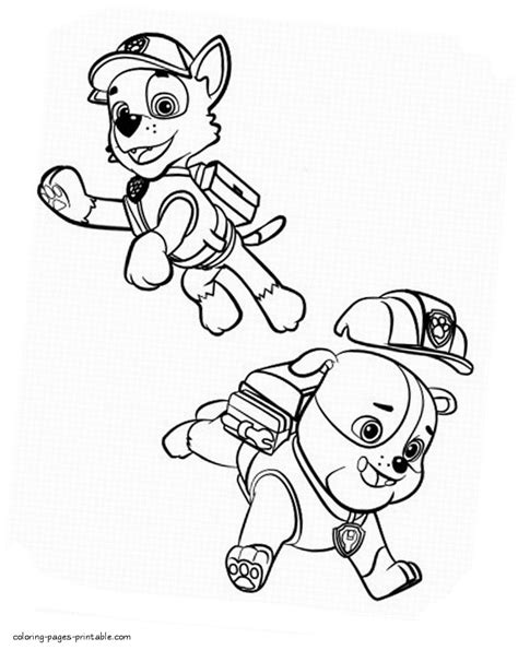 rubble paw patrol coloring page