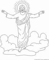 Jesus Coloring Ascension Christ Pages Transfiguration Clipart Template Children Colouring Drawing Library Holiday Popular Thursday Sketch Clip sketch template