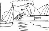 Sydney Opera House Coloring Pages Ocean Printable Color Drawings sketch template