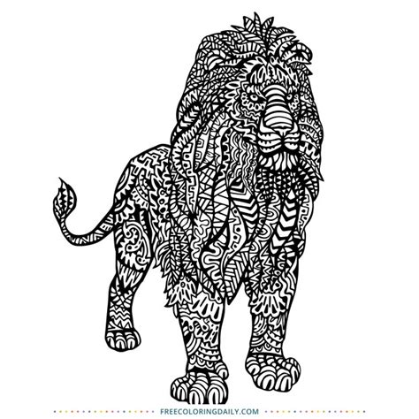 pattern lion coloring  coloring daily