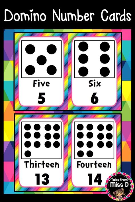 domino number cards pack  perfect   classroom display  numbers     card