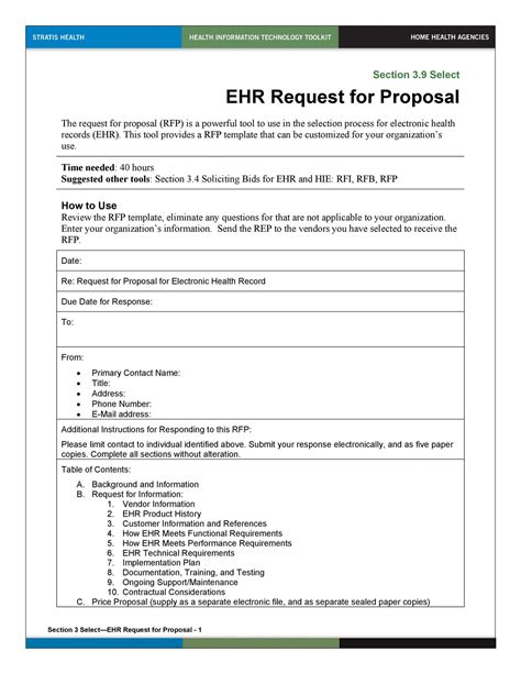 vendor request  proposal template