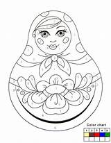 Dolls Russian Coloring Kids Matryoshka Nesting Doll Crafts Paint Pages Craft Color Printable Clipart Colour Paper Stacking Number Numbers Da sketch template
