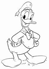 Donald Duck Coloring Drawing Draw Pages Disney Drawings Printable Cartoon Characters Mickey Sketches Kids sketch template