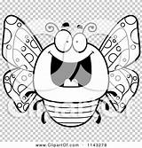 Chubby Grinning Butterfly Outlined Coloring Clipart Cartoon Vector Thoman Cory sketch template