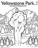 Faithful Yellowstone Geyser Countryside sketch template