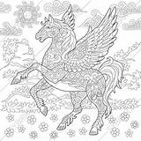 Pegasus Flying Fly sketch template