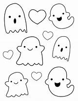 Ghost Pages Simple Halloween Coloring Template Cute Printable Sheet Kids Sketch Print Templates sketch template