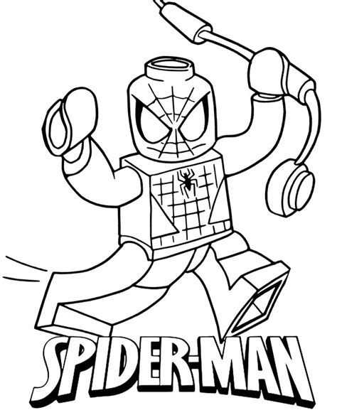 lego spiderman minifig coloring picture coloring home